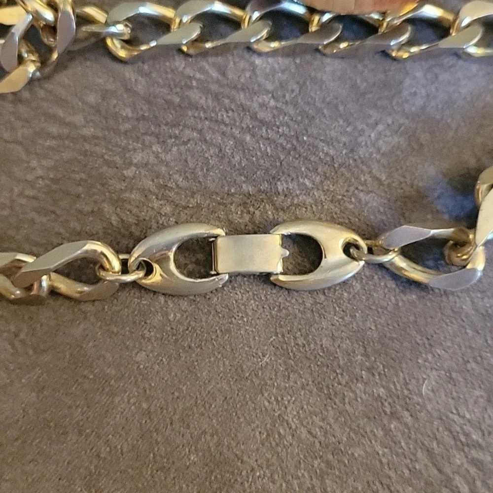 VTG Wood Pocket Watch Heavy Chain Gasparilla Necklace